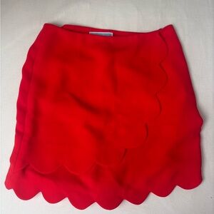 Red Draper James Scalloped Skirt